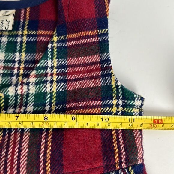 Vintage MASKIT Israel Plaid Wool Button Front Sleeveless Dress size 4 - Picture 8 of 8